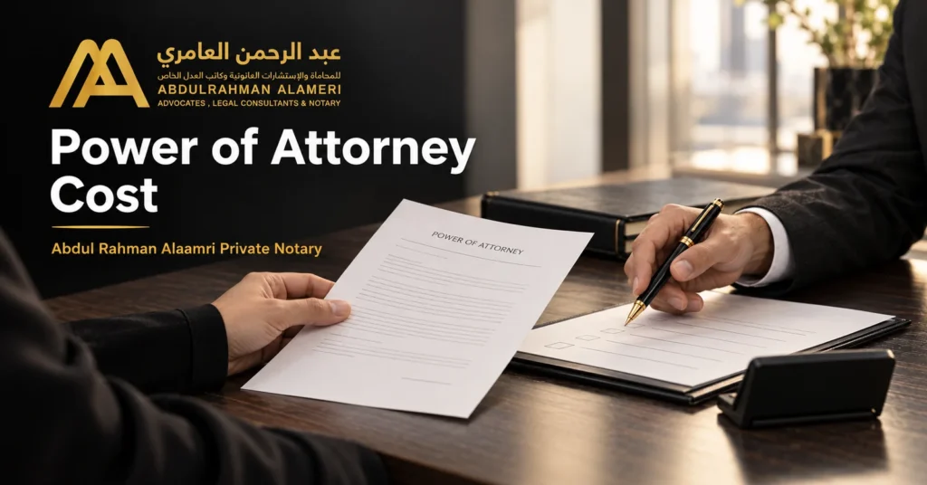 A client reviewing a power of attorney and enquiry checklist to understand transaction cost